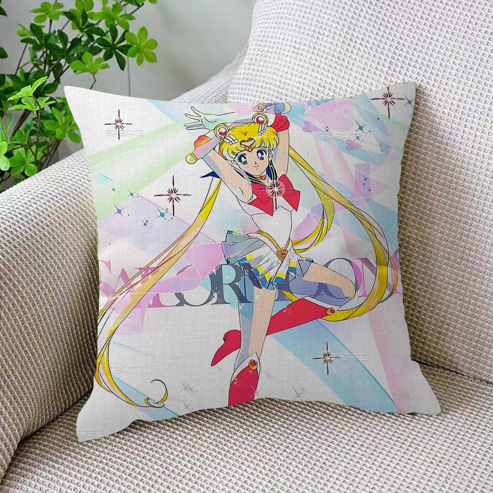 Lovely S-Sailor M-Moon Pillow Gift Home Office Decoration Bedroom Sofa Car Cushion Cover Case 45X45