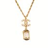 Colar de Metal com Cristal Letra C Duplo Feminino necklace AB8904-B08681-NJ324