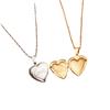 Stainless Steel Heart-Shaped Openable Lock Photo Frame Photo Box Love Gold Silver Pendant Necklace