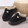 2024 Women's Thick-soled Plush Buckle Winter Cotton Slippers - Large Size, Cross-border Fashion