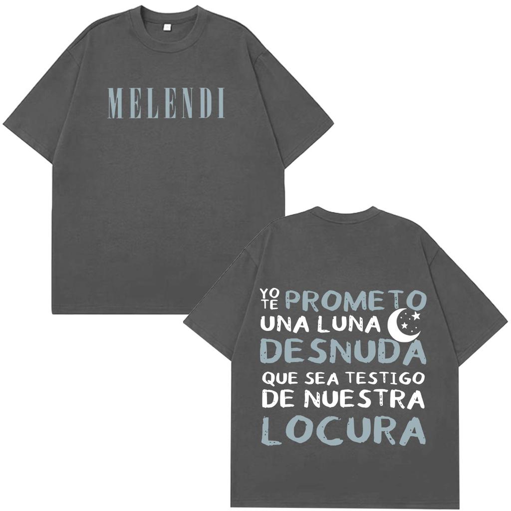 Rapper Melendi La Promesa Letters Print Tshirt Unisex Unisex Fashion Tshirts Short Sleeve Casual Cotton T Shirts Fan Gifts Tops