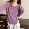 Plus Size Women's Fashion Casual Round Neck Long Sleeve T-Shirt for Stomach Concealment