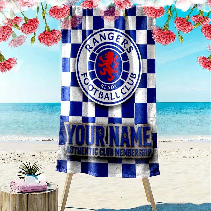 Name Custom Rangers fc Print Beach Towel, Large Soft Quick Dry Towel for Beach Camping Swimming