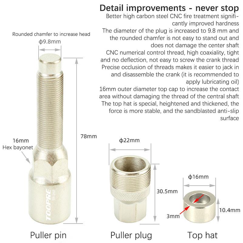 Practic Mtb Biciclete Biciclete Manivelă Roată Extractor Suport inferior Ciclism Crankset Pedal Remover Instrument de reparare Argintiu