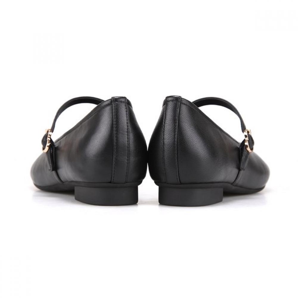Barbara Mary Jane Flats Black 2cm Bbj592