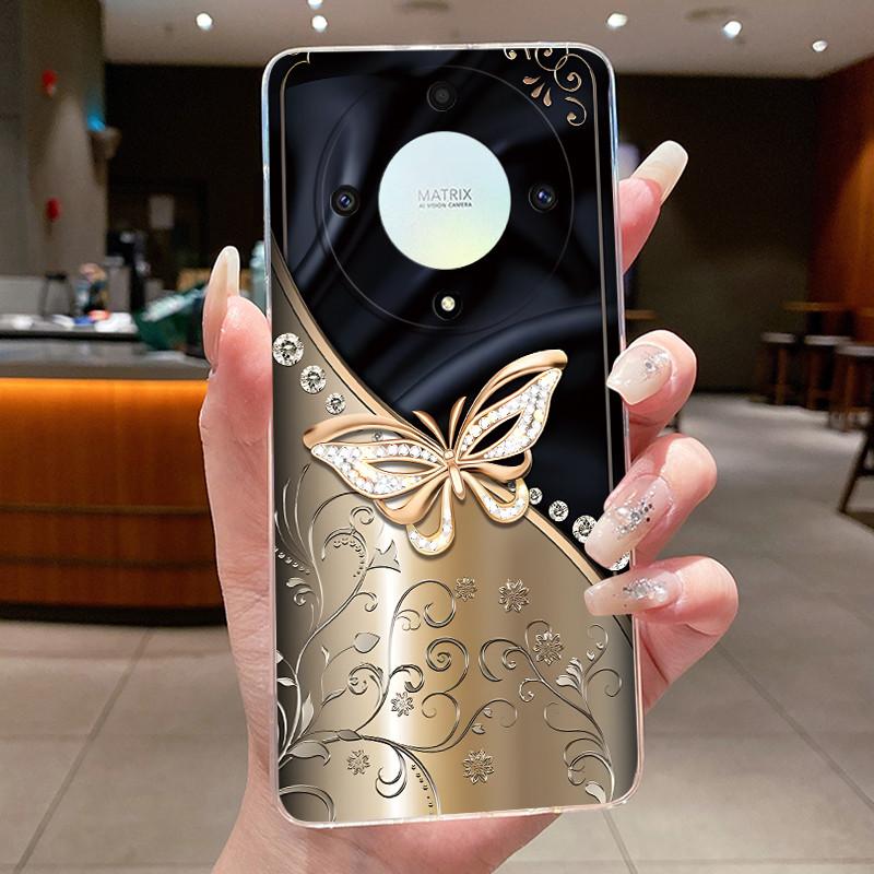 For Honor X50 5G Case Luxury Flower Painted Cover Clear Soft Silicone Phone Case For Honor X 40 50 X40 X50 5G Back Covers Bumper