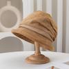 Women S Vintage Wide Brim Bucket Hat Warm Casual Foldable Cap