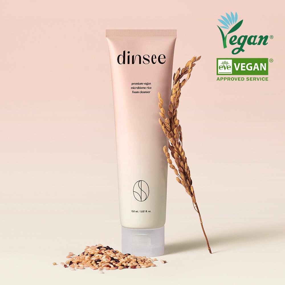 dinsee premium vegan mildly acidic hyaluronic acid foam cleanser 150ml