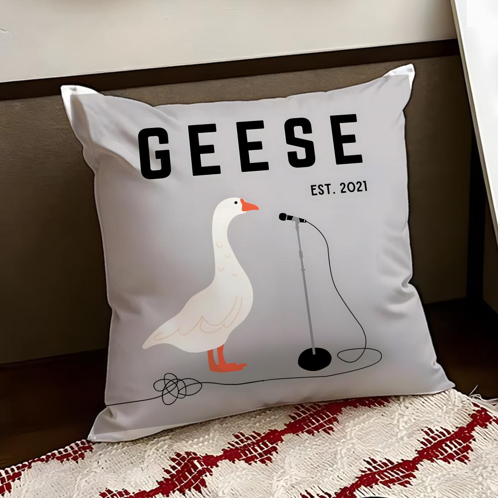 Rock bandGeese Cushion Cover Reversible Soft Durable Pillow Cover Home Car MultiScene Use for Daily Comfort