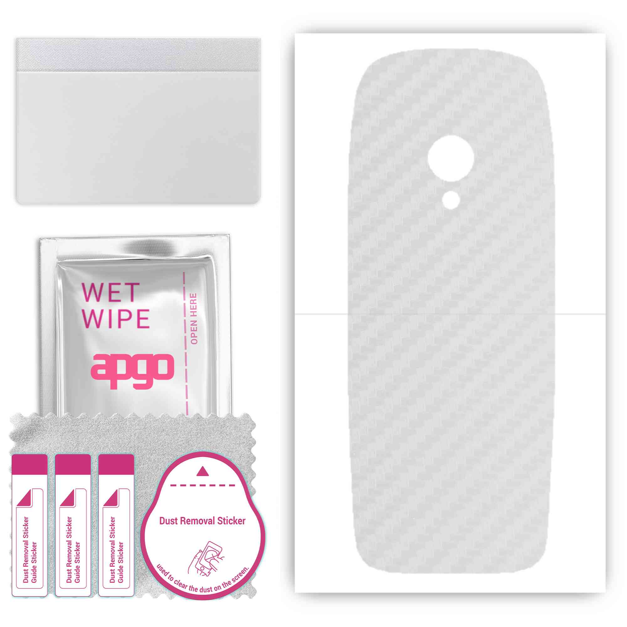 

Apgo Protective Skin Sticker for the back compatible with Nokia 6310 2021, Wrap Film, Foil, Vinyl - Pattern Transparent Carbon