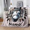 240Gm2 Ethnic Horse Customize Your Name Outdoor Blanket Suitable For All Seasons Comfortable And Warm Soft Blanket Suitable For Travel Gifts For