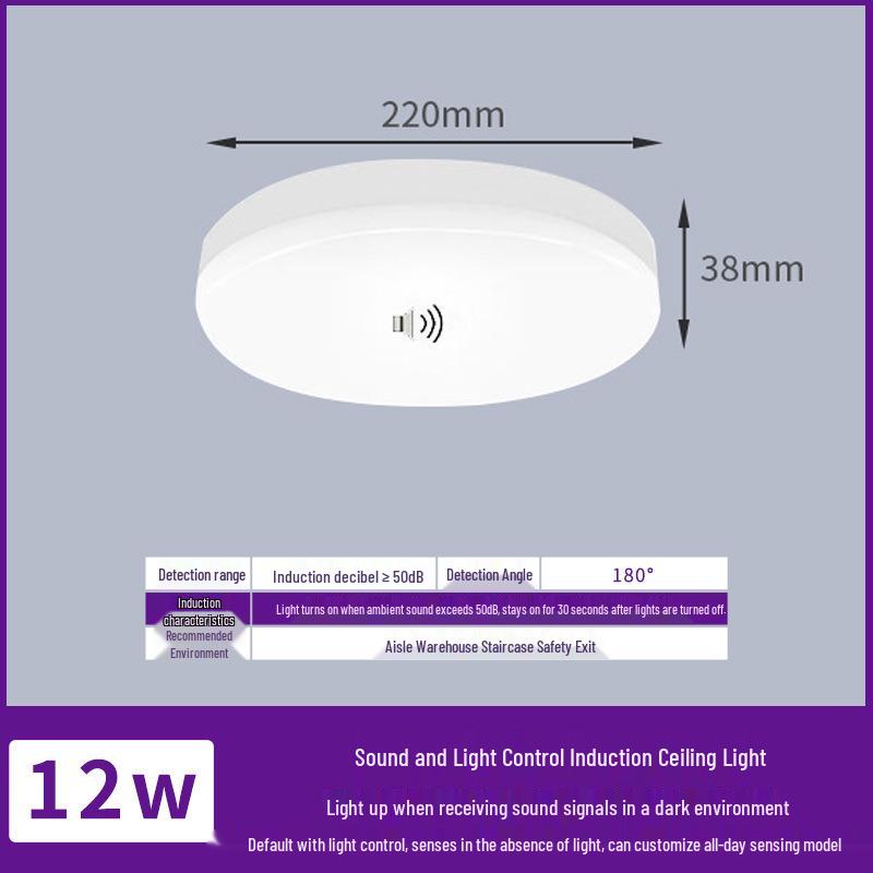 Smart LED Radar Ceiling Light with Motion and Sound Sensor