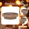 Round Wooden Serving Tray Candle Holder Centerpiece for Kitchen Home Counter
