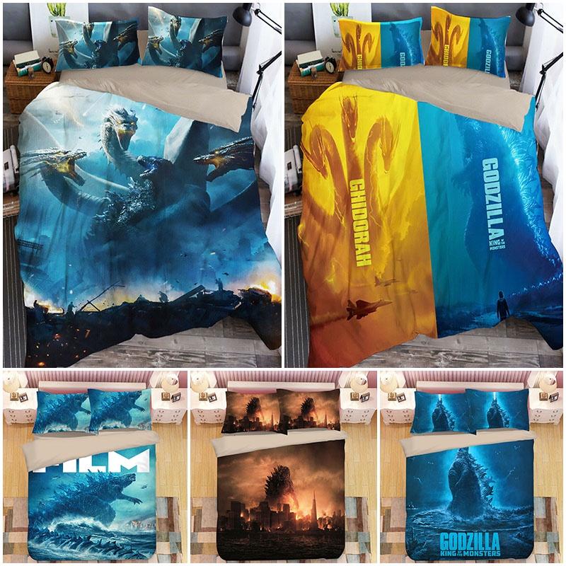 3d Godzilla Newest King Of The Monsters Design Bedding Set Duvet Cover 3pc