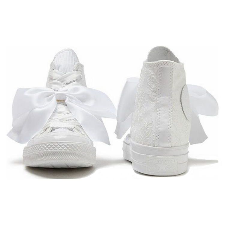 Converse 1970er Chuck Taylor Schleife Hochzeit High-Top Canvas Schuhe Unisex Sneaker Weiß A07078C