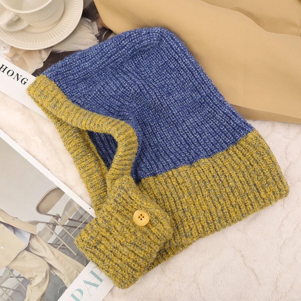 

Autumn Headgear Earflaps Scarf Hat Balaclava Pilling Resistant Bomber Cap Windproof Ear Protection Bib Hat Women Lady