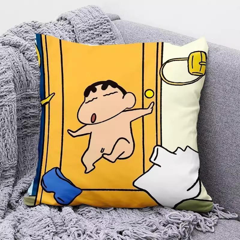 Cute Crayon Shin-chan Cartoon-Printed Pillowcases for a Cozy Sleep! Sofa cushion cover, room decoration, gifts