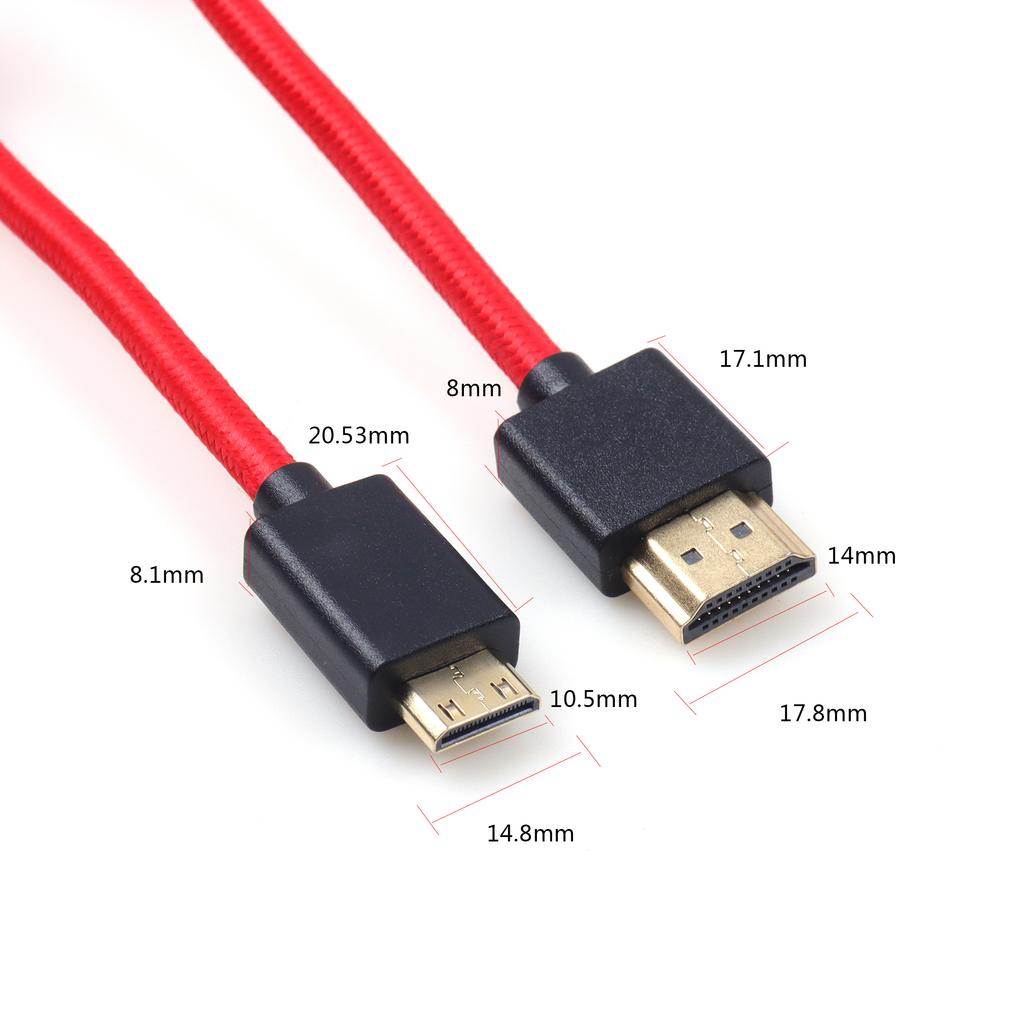 HD to Micro HD/MINI HD/HD Coiled Cable 1080P 4K 60Hz High-Speed High-Definition Television Cable for Monitor Computer |Black Re