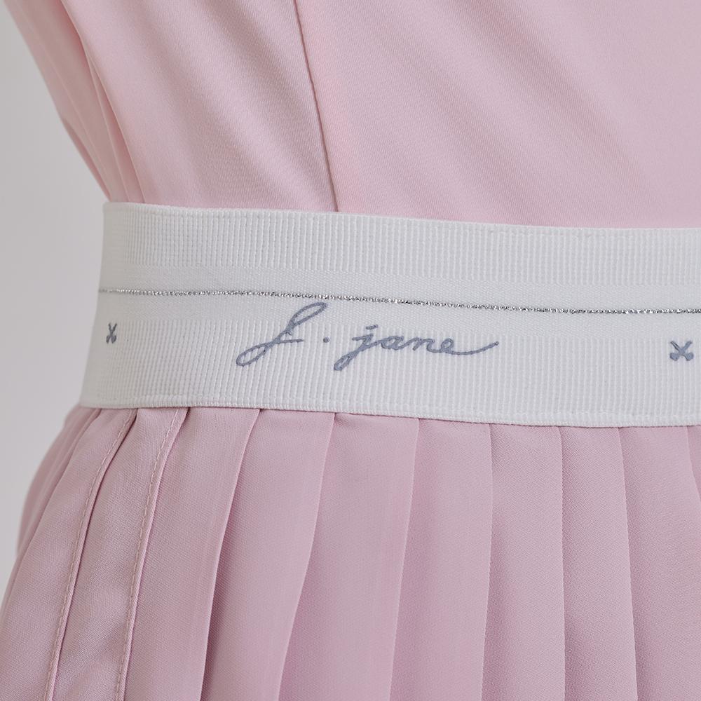 J.JANE Asymmetrical Chiffon Pleated Skirt (Pink)