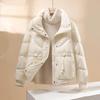 Down Jacket Women Short Cotton Jacket Winter Stand-up Collar Versatile Solid Color Windproof Warm Padded Jacket