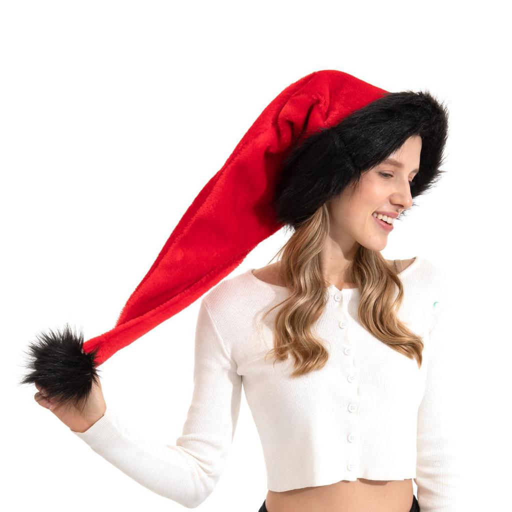 Cross-border Christmas Long and Short Plush Hat Gift Decoration.
