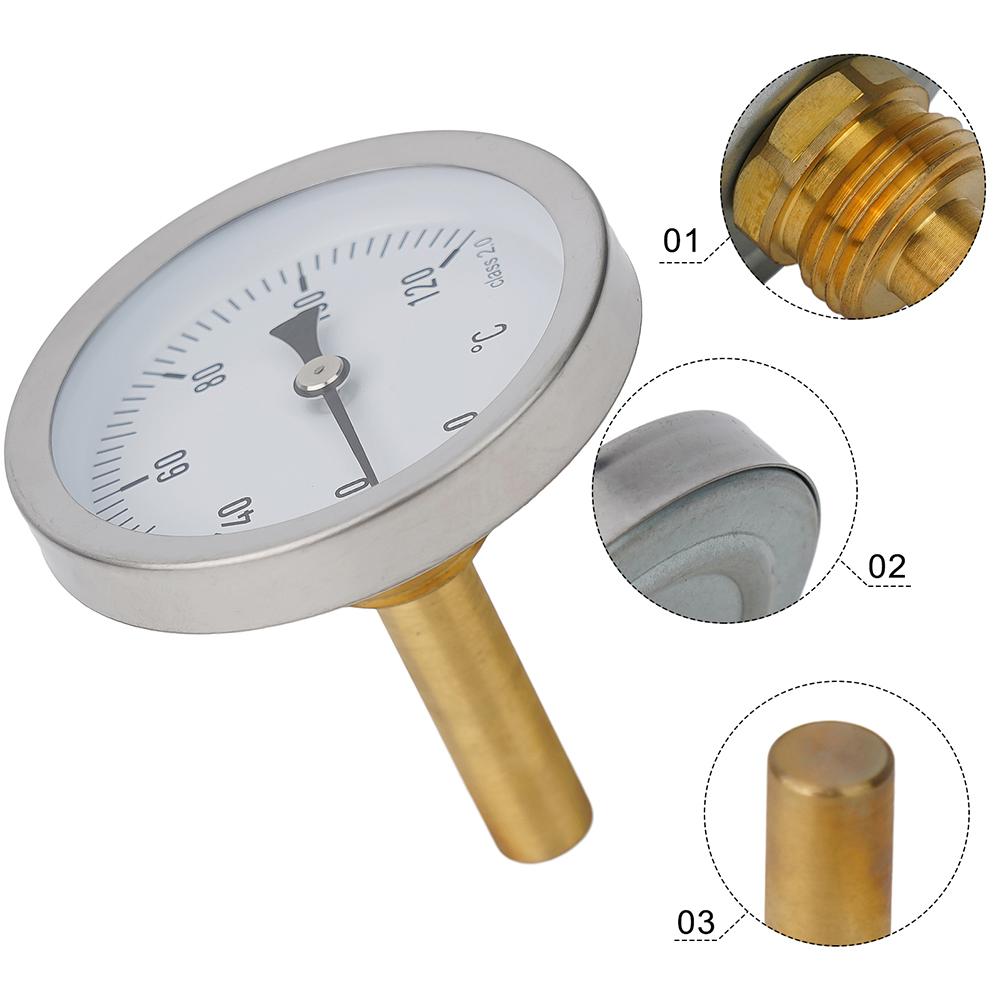Boiler Thermometer Bimetal Thermometer Central Heating Systems Analog Thermometer Temperature Measurement Device