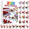 2025 Snowman Advent Calendar for Kids 24-Day Christmas Countdown Box with Acrylic Ornaments Multifunctional Holiday Decoration