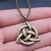 Celtic Symbols Hexagrams Mystical Amulet Pendant Antique Bronze Metal Daughter Collar Necklace Handmade