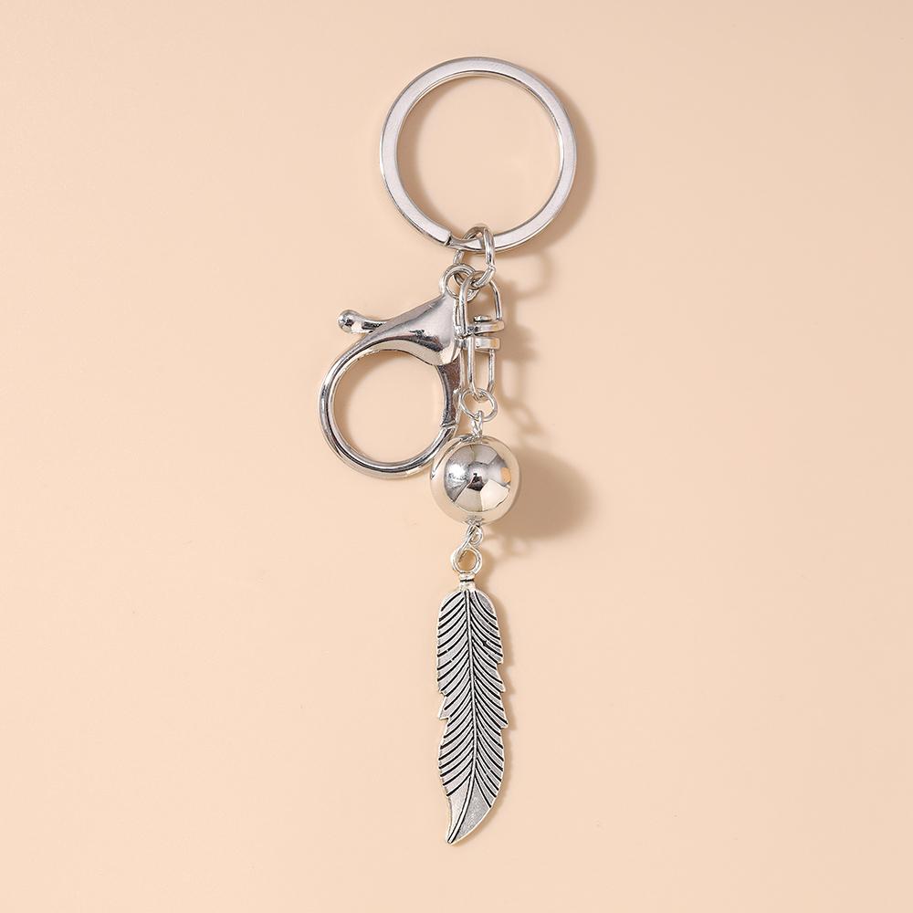 Bohemia Alloy Feather Keychain Women Girls Key Ring Pendants for Handbag Decor DIY Handmade Key Chain Jewelry Gifts