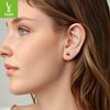 Red Cherry Stud Earrings Female Sweet Girl Heart S925 Sterling Silver Stud Earrings