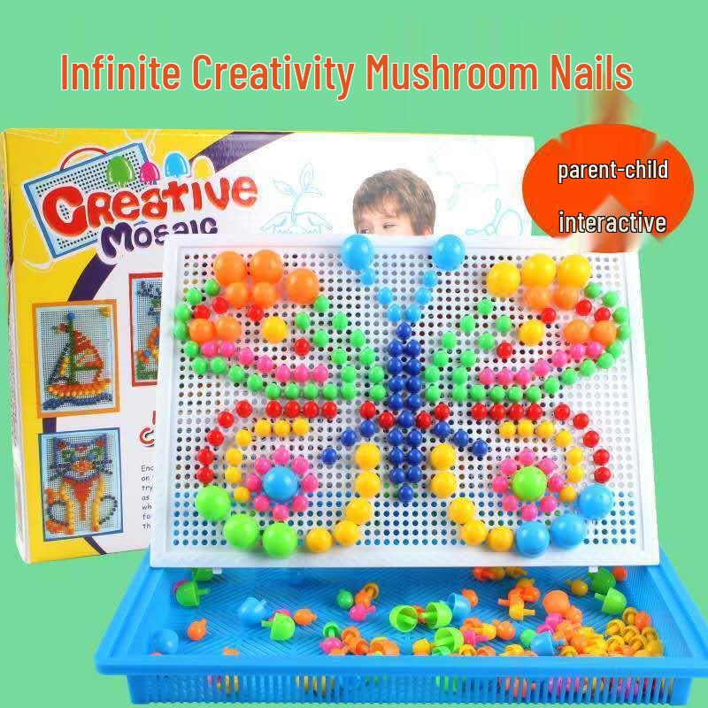 Children's Mushroom Peg Puzzle Board Educational Toy for Ages 3-6 - Boys & Girls Building Blocks