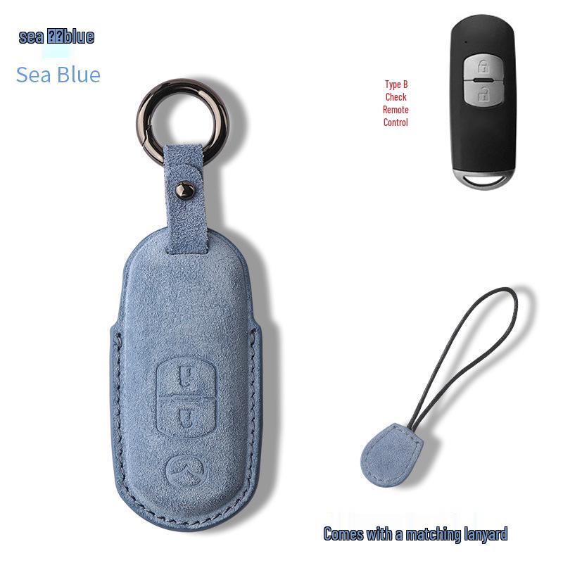 Premium Suede Buckle Key Case for Mazda CX-4, CX-5, Axela, Atenza, and Old Mazda 6