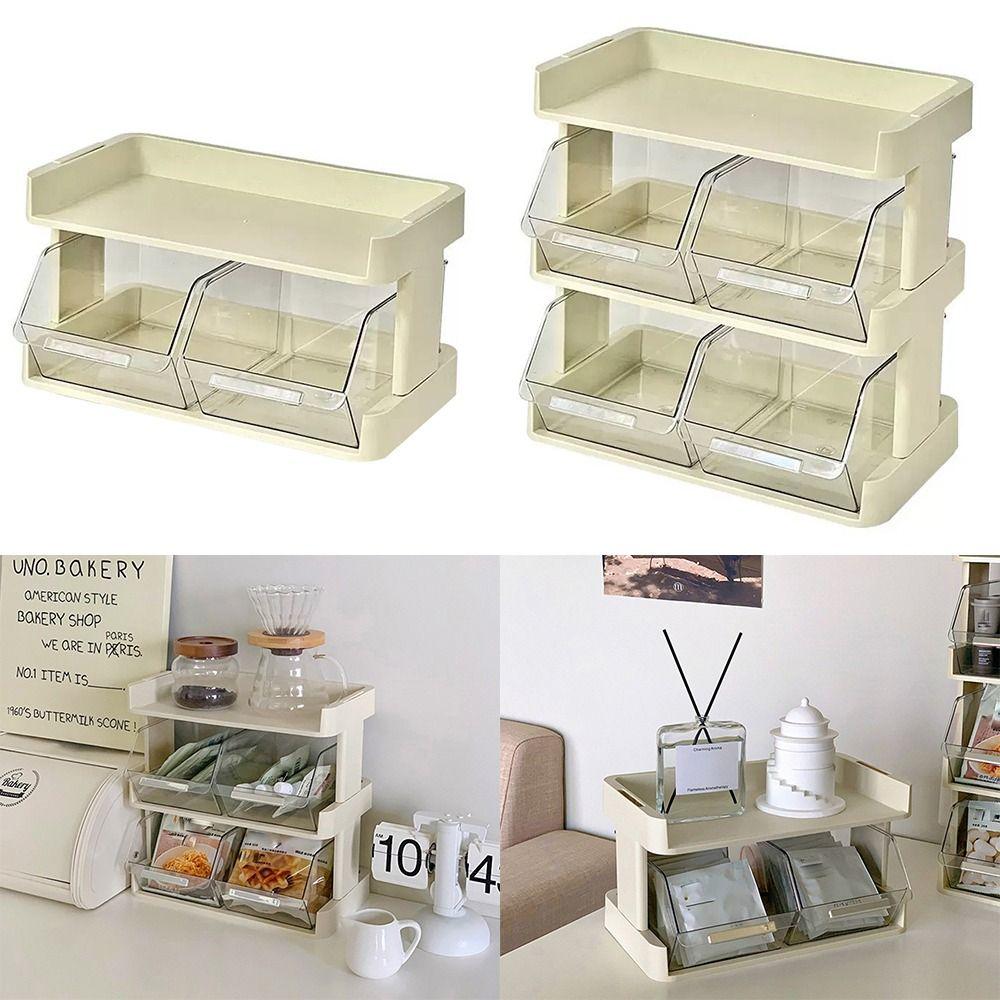 Wielowarstwowy organizer na biurko z szufladami, wielofunkcyjny, przyjazny dla środowiska, oszczędzający miejsce, przezroczysty