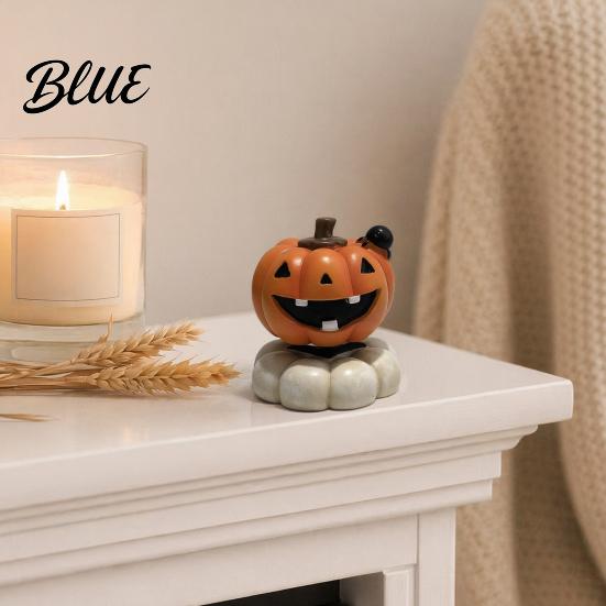 Halloween Party Supplies Spooky Figurine Small Resin Rotating Ghost Skull Pumpkin Gravestone Indoor Ornaments Statue Collectible Tabletop