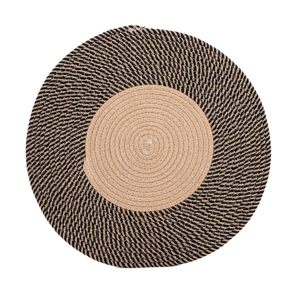 Round Jute Rug Reversible Retro Nordic Style Fashionable Area Rug Circle Carpet for Bedroom Hallway