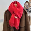 New imitation cashmere scarf women's autumn and winter versatile solid color khaki warm scarf shawl men