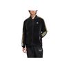 adidas Originals Velour Jacket JP Striped Embroidered Logo Zip Jacket Men Jackets Black HR3445