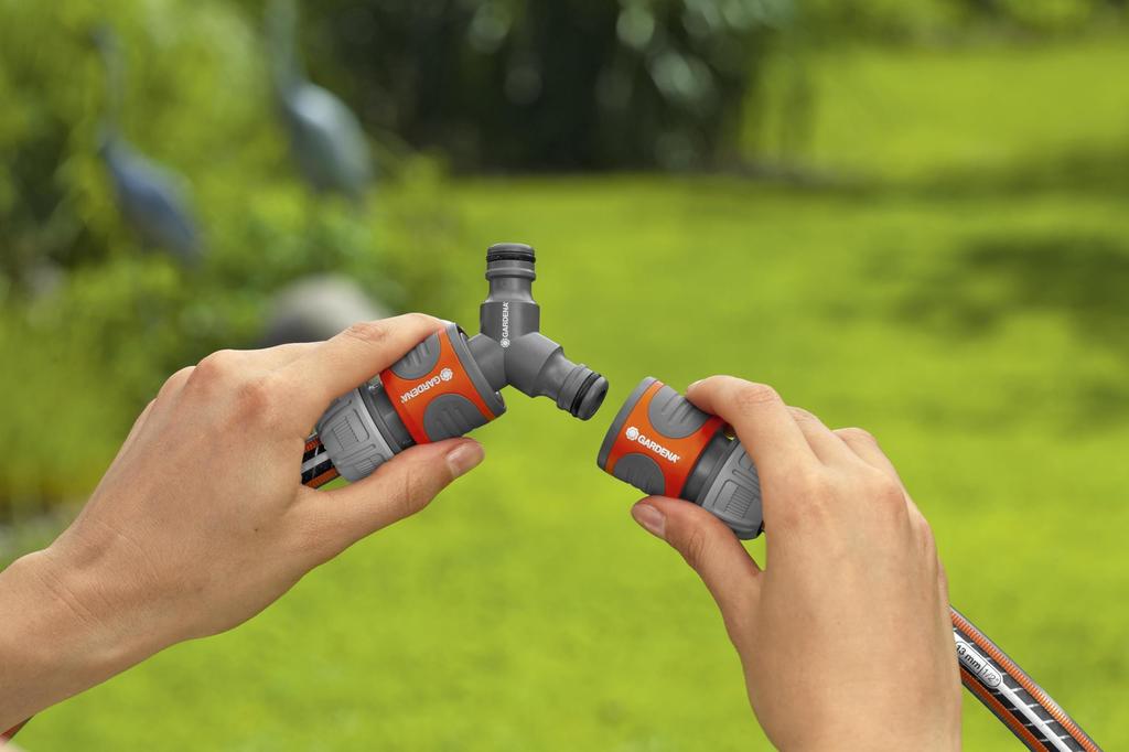 GARDENA Schlauchabzweigverbinder-Set, Hergestellt in Deutschland, Grau, Passend für 13mm (1/2 ") bis 15mm (5/8 ") Schlauchdurchmesser, 18287-20, Produktgarantie: Bis zu 5 Jahre
