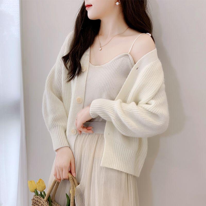 New Spring and Autumn Sweater Cardigan Women's Loose Lazy Style Versatile Short Knitted Jacket Top