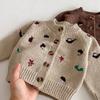 Autumn and winter new baby girl long-sleeved embroidered cardigan baby foreign versatile pine cone jacket top