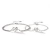 Minimalist Couple Bracelets Interwoven Heart Design Matching Set For Him And Her Understated Gift