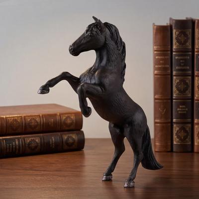 Realistische Schwarze Pferdestatue Geschenke für Tierliebhaber 4x6 Zoll Ponyfigur Pferd Schreibtischdekorationen für Wohnaccessoires