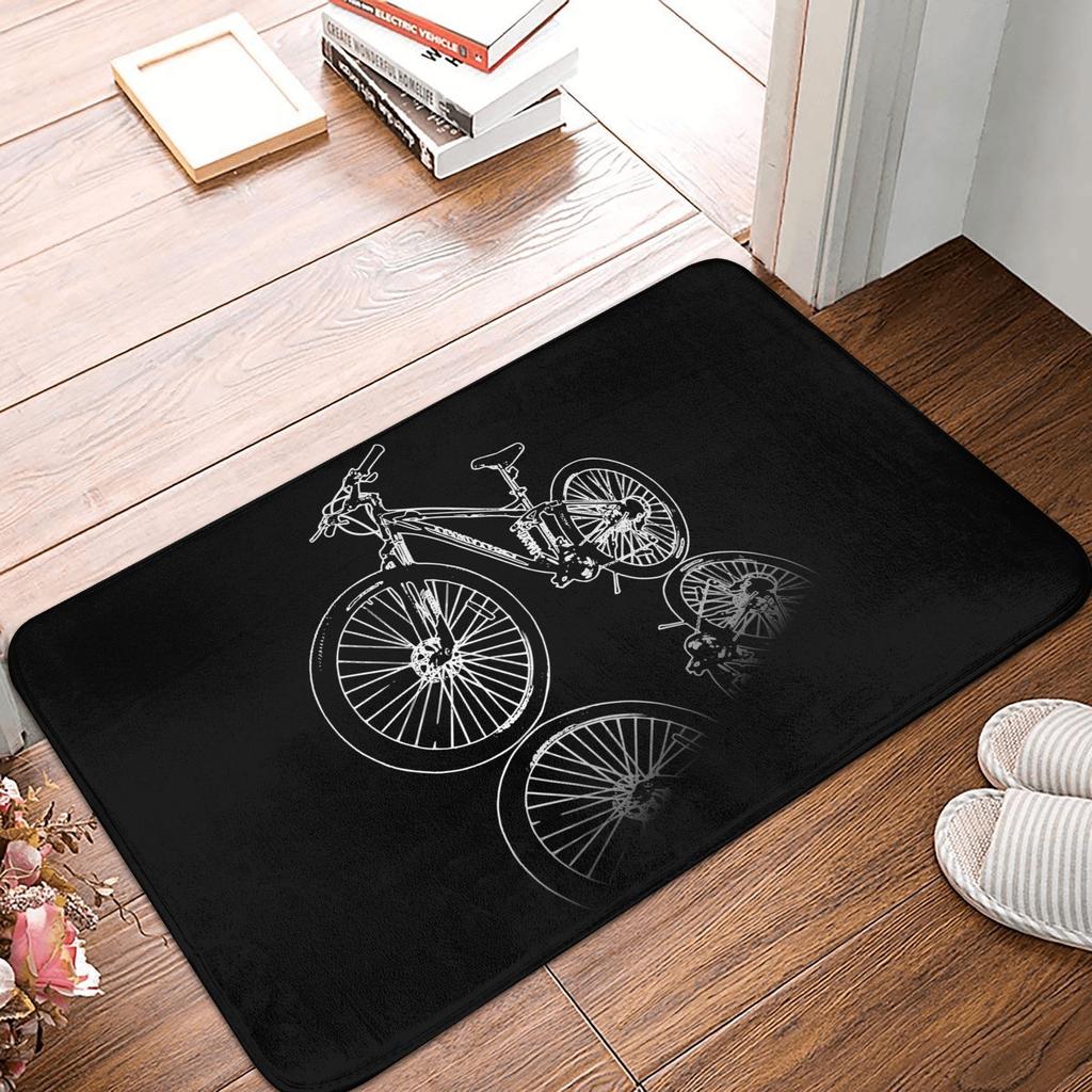 MTB Bicycle Doormat Anti-Slip Entrance Bathroom Kitchen Floor Door Mats Mountain Bike Bedroom Balcony Rug Carpet Footpad