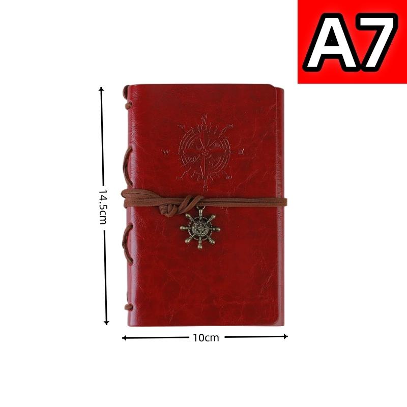 Retro Notebook for Kids Adult Traveler Diary PU Leather Soft Cover Replaceable Kraft Paper Inner 14x10cm Notebooks & Notepads