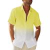 Men'S Summer Short-Sleeved Shirt Interface Color 3D Printing Trend Casual Lapel Shirt