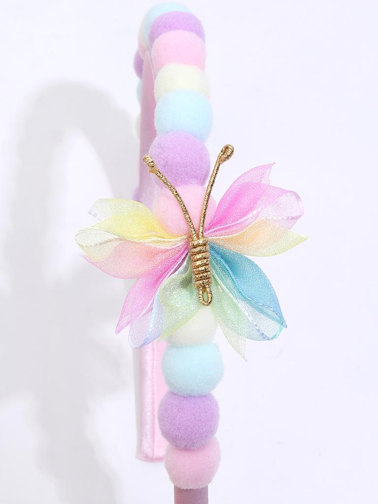 Modische Glitzer-Stern-Stirnbänder für Mädchen Regenbogen-Spitze Haarband Niedliche Schmetterlingsform Haarreif Kinder Party Haaraccessoires