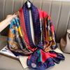Spring Dustproof Print Shawls Winter Ethnic Style Satin Scarves Fashion Sunscreen Beach Towel Popular 180X90CM Big Bandanna