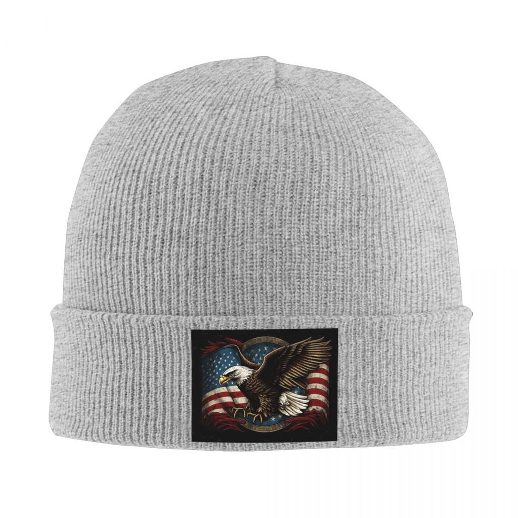 American Eagle Print Warm Knitted Cap Winter Knit Bonnet Hat Skullies Beanies Hip Hop Caps for Unisex