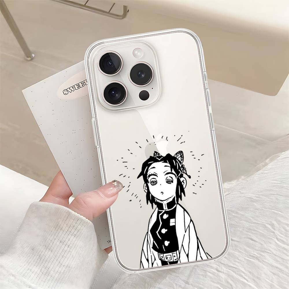 Cute S-Shinobu K-Kochos Phone Case For Iphone17 16 15 11 13 14 Pro Max 7 8 Plus X Xr Xs Max Se2020 12mini Transparent Cov