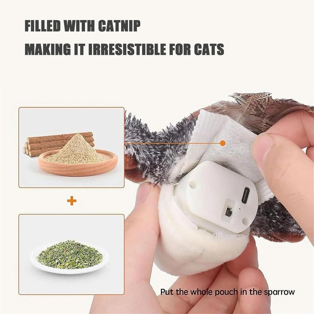 Elektrischer Simulationsvogel Wiederaufladbares Plüschtier Lustiges Haustier Interaktive Requisite